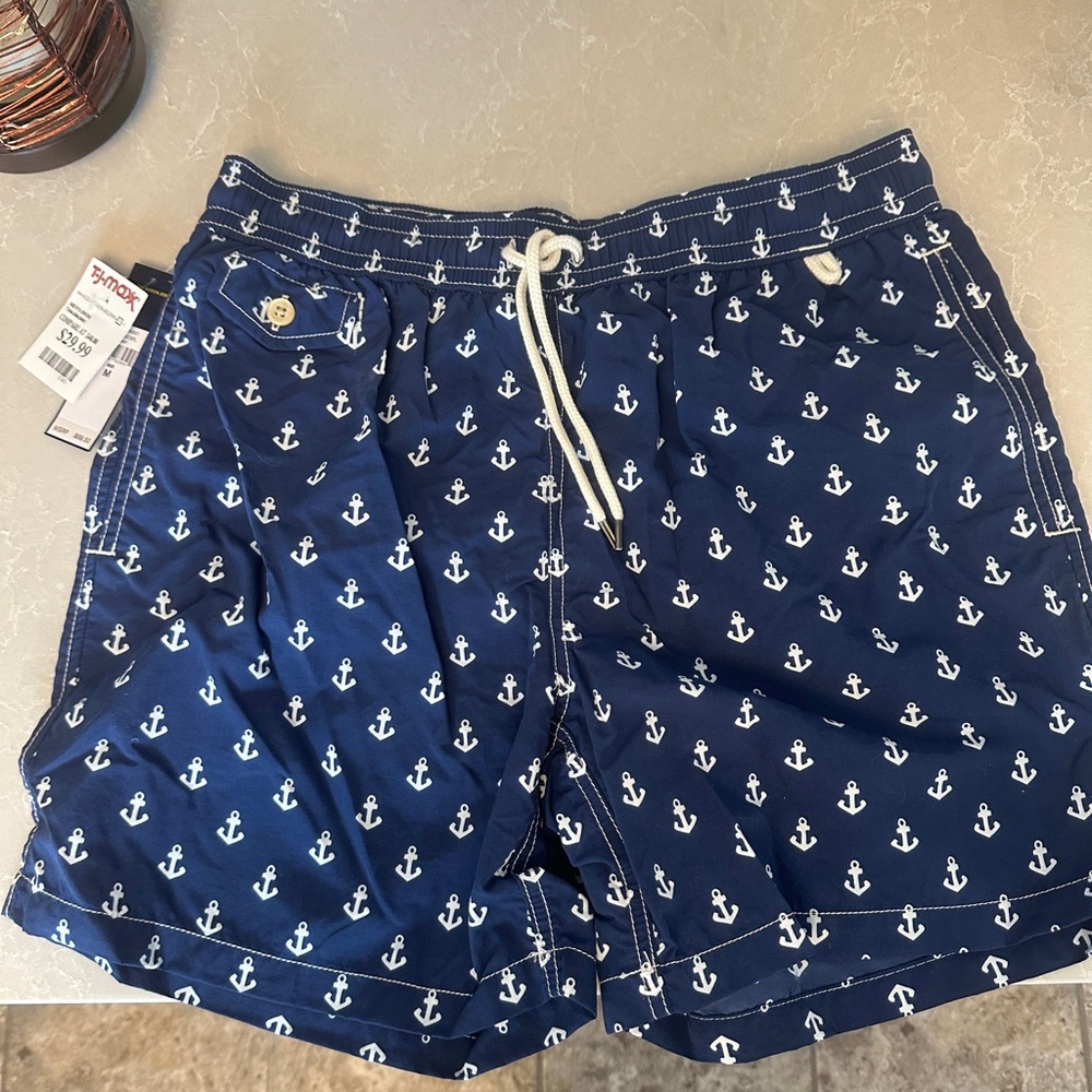 Ralph Lauren Nautical Navy Anchor Print Men's Shorts